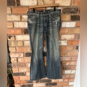 7 For All Mankind Blue Flare Jeans